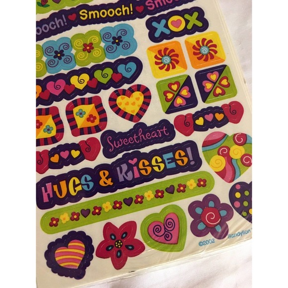 Sandylion Valantine Scrapbooking Stickers 2 Maxi sheets Be Mine Love Kisses - Picture 3 of 5